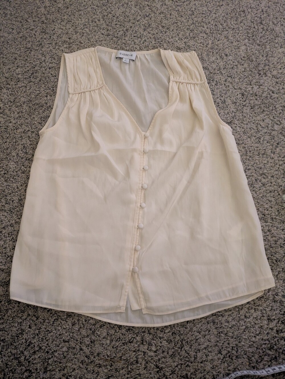 Evereve Satin Button Down Tank Blouse